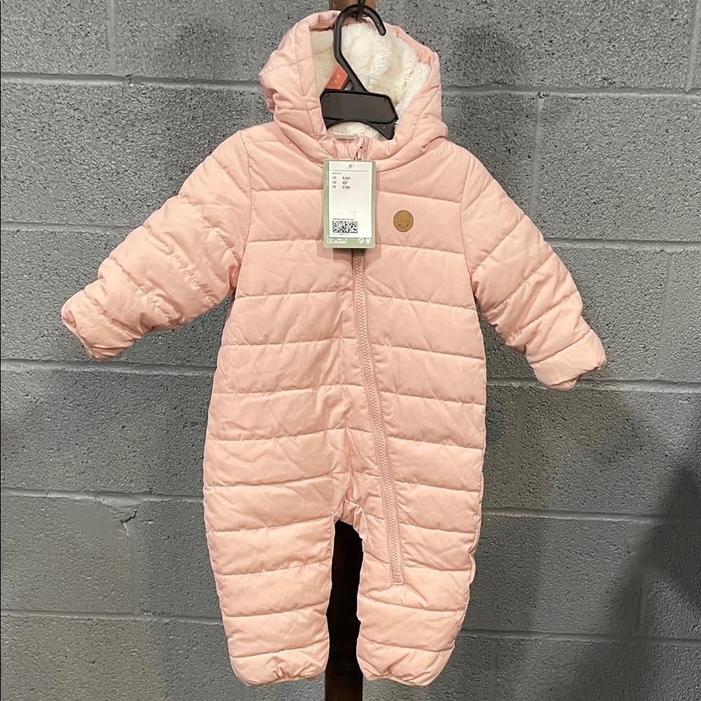 H&M Pink Quilted Kids One Piece Footie
